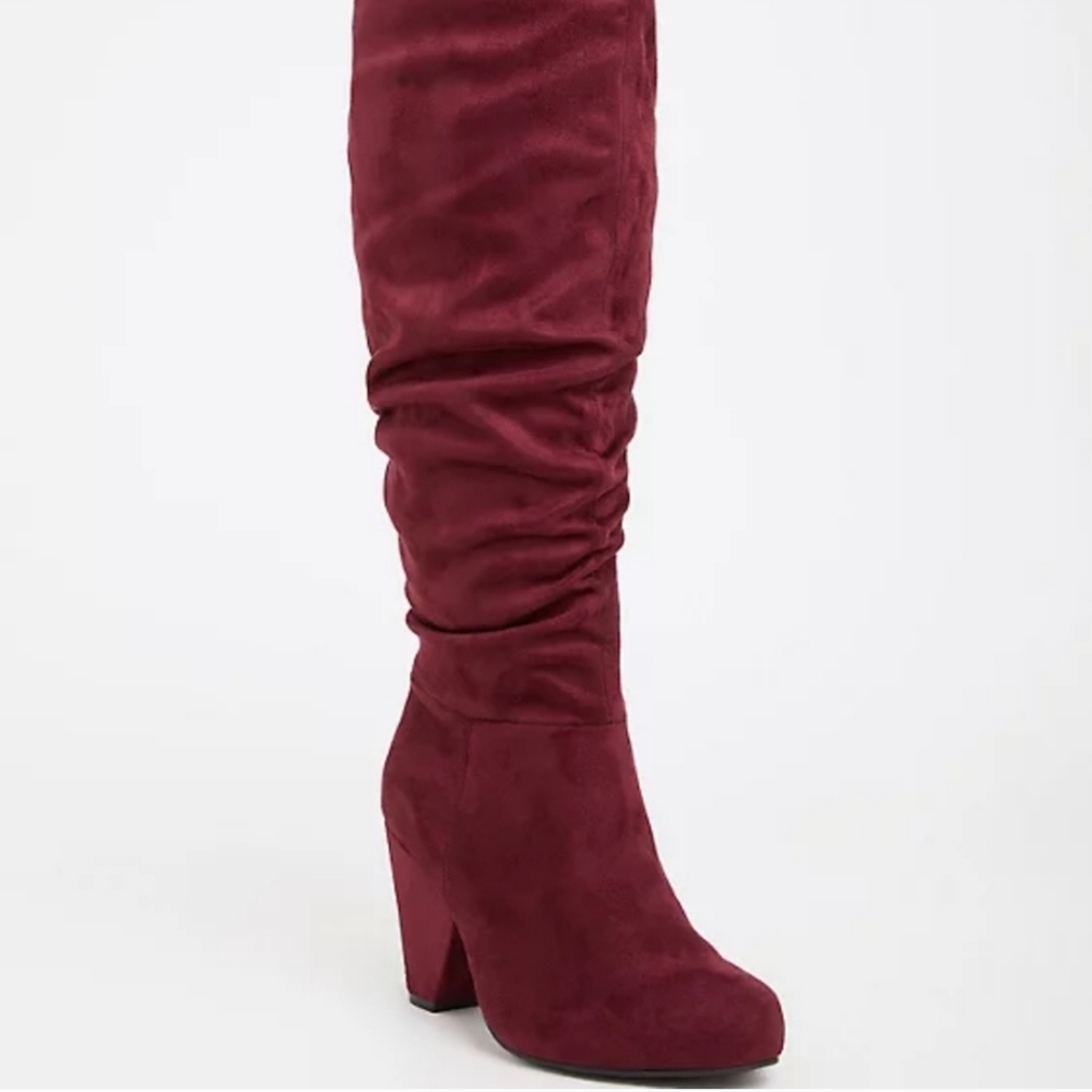 Torrid Rich Burgundy Heeled Boots, 18.5in Leg, New, 9 Wide